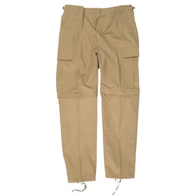 Kalhoty BDU ZIP-OFF odepínací nohavice KHAKI
