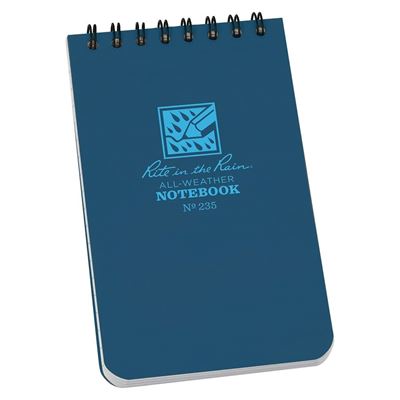 Blok voděodolný TOP-SPIRAL 3x5" notebook malý MODRÝ