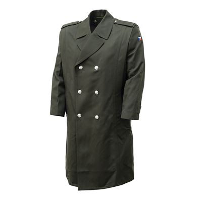 Kabát plášť vycházkový 97 AČR s vložkou stříbrné knoflíky ZELENÝ