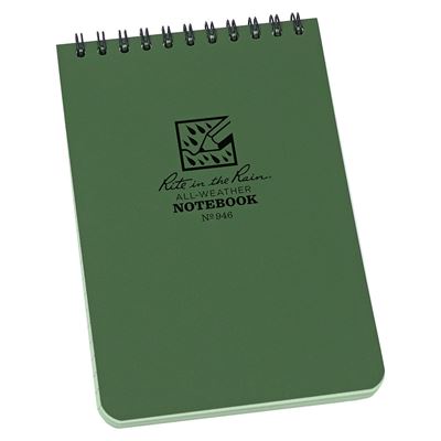 Blok voděodolný spirálový Notebook TOP-SPIRAL 4x6" ZELENÝ