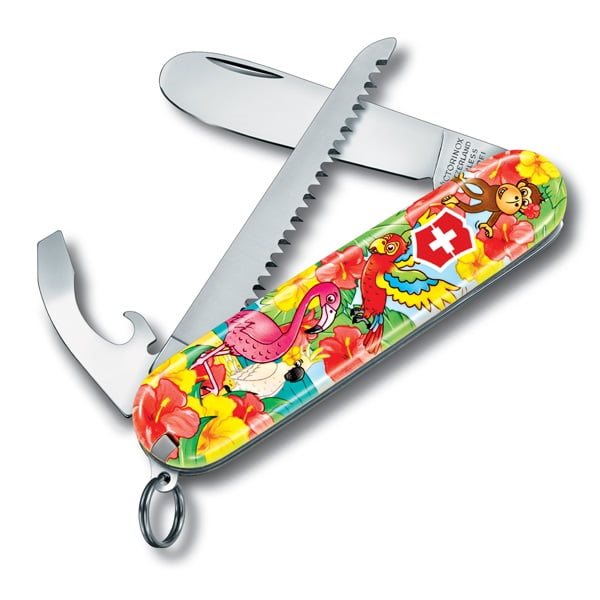 Levně VICTORINOX nůž MŮJ PRVNÍ KAPESNÍ NŮŽ 84mm PARROT EDITION