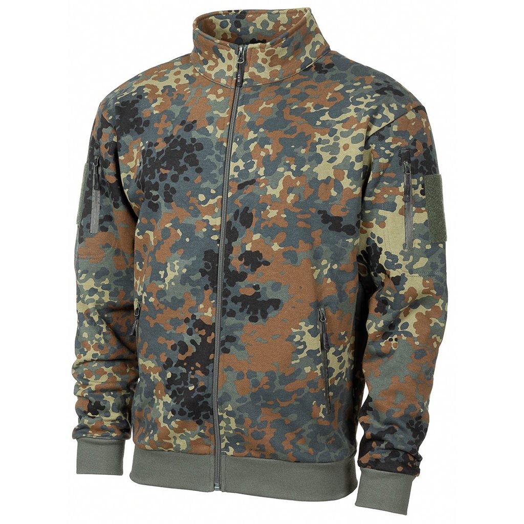 Levně Mikina za zip TACTICAL maskáčová FLECKTARN