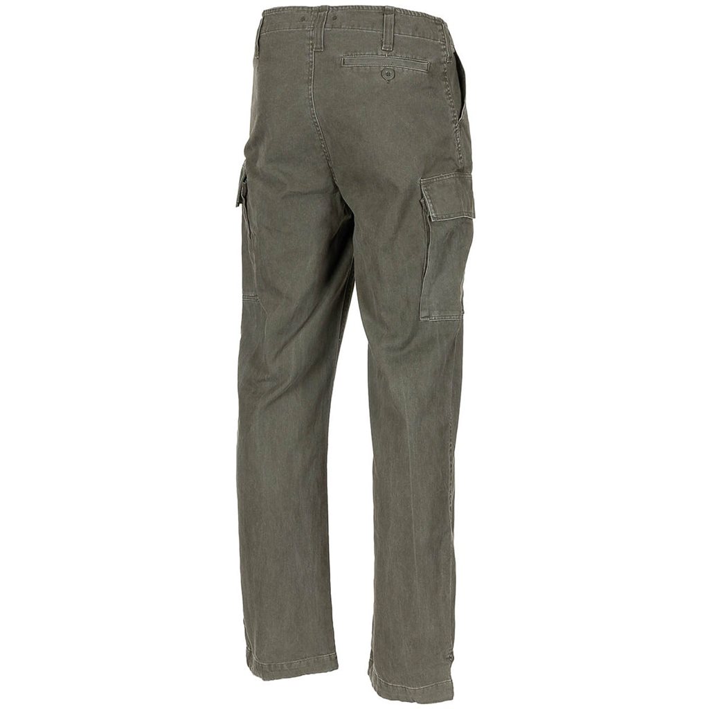 Kalhoty BW styl moleskin předeprané STONEWASHED ZELENÉ vel. M