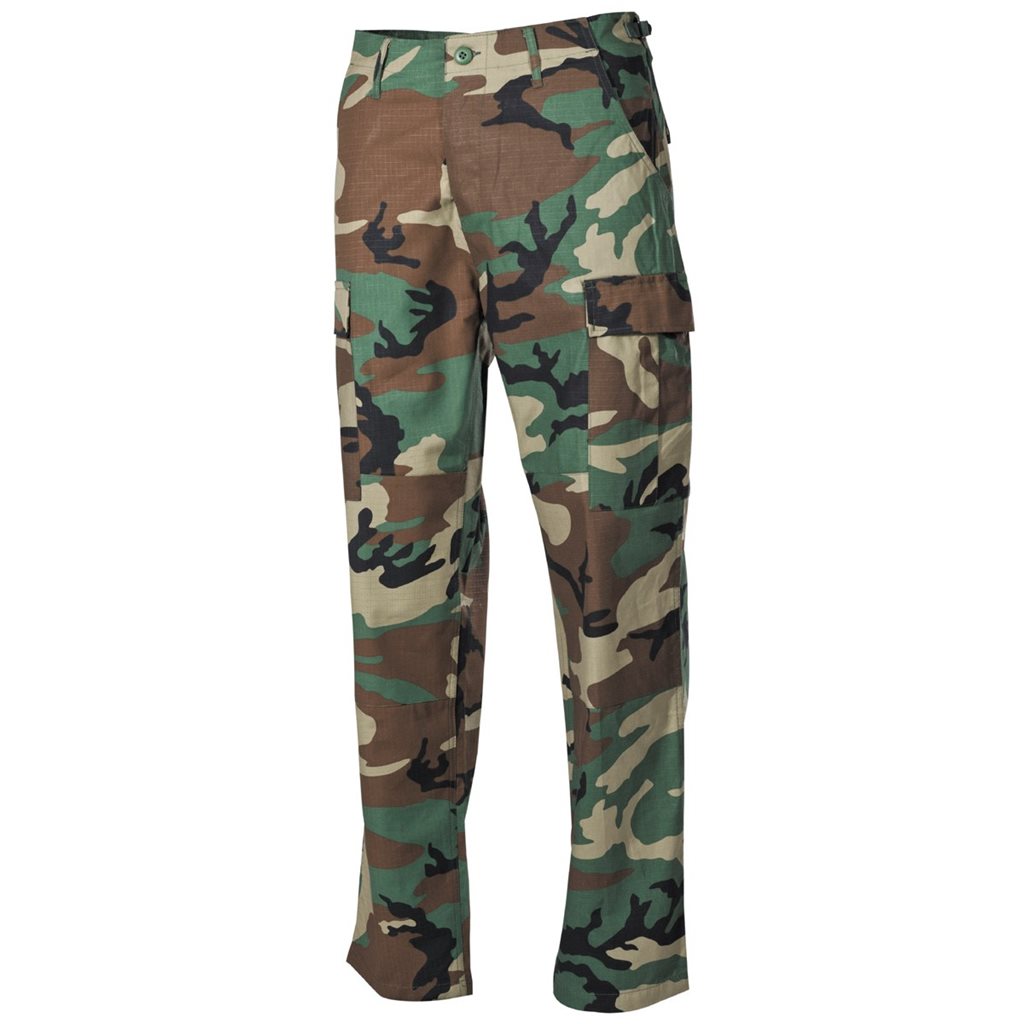 Levně Kalhoty US střih BDU rip-stop WOODLAND