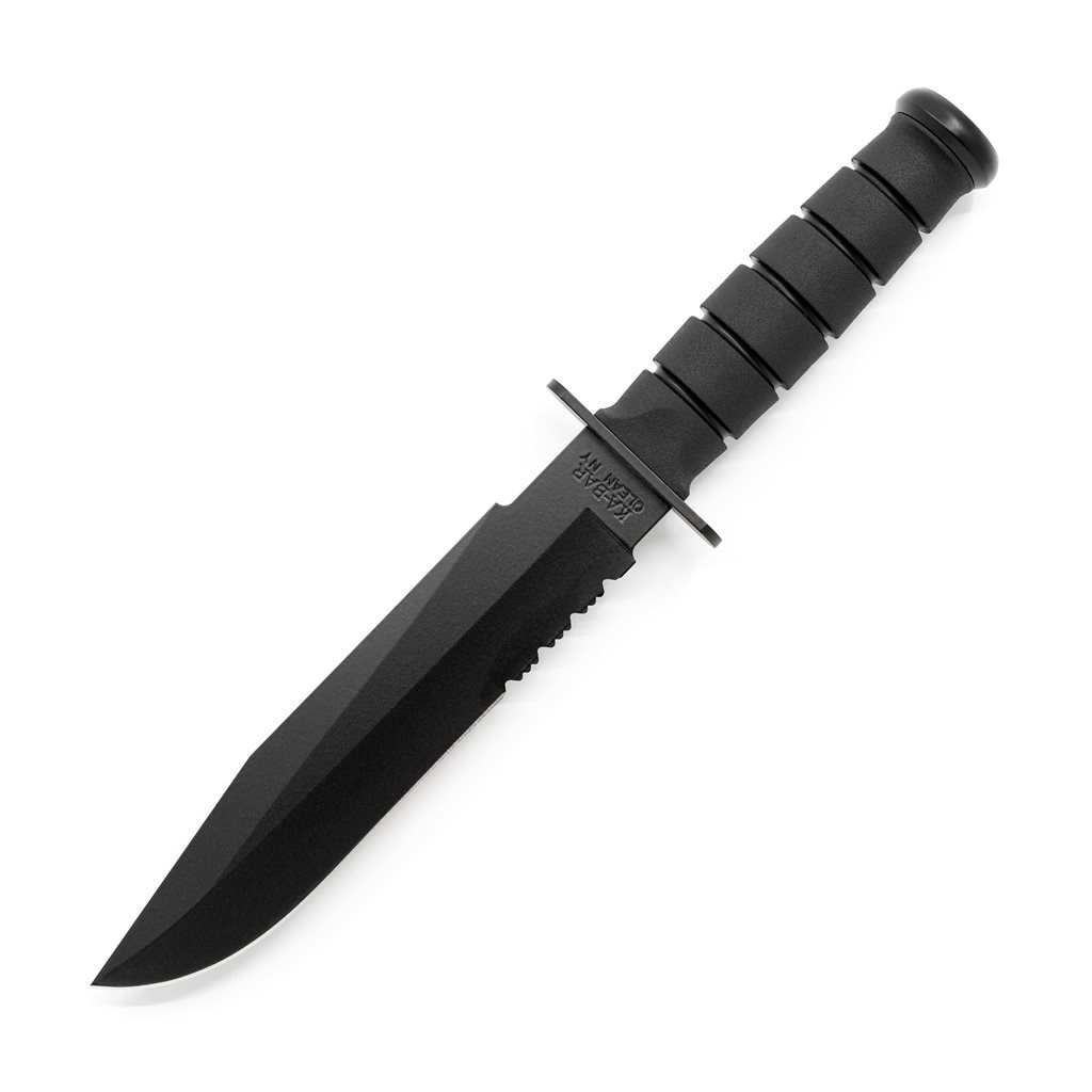 Levně KA-BAR nůž FIGHTER kombinované ostří ČERNÝ