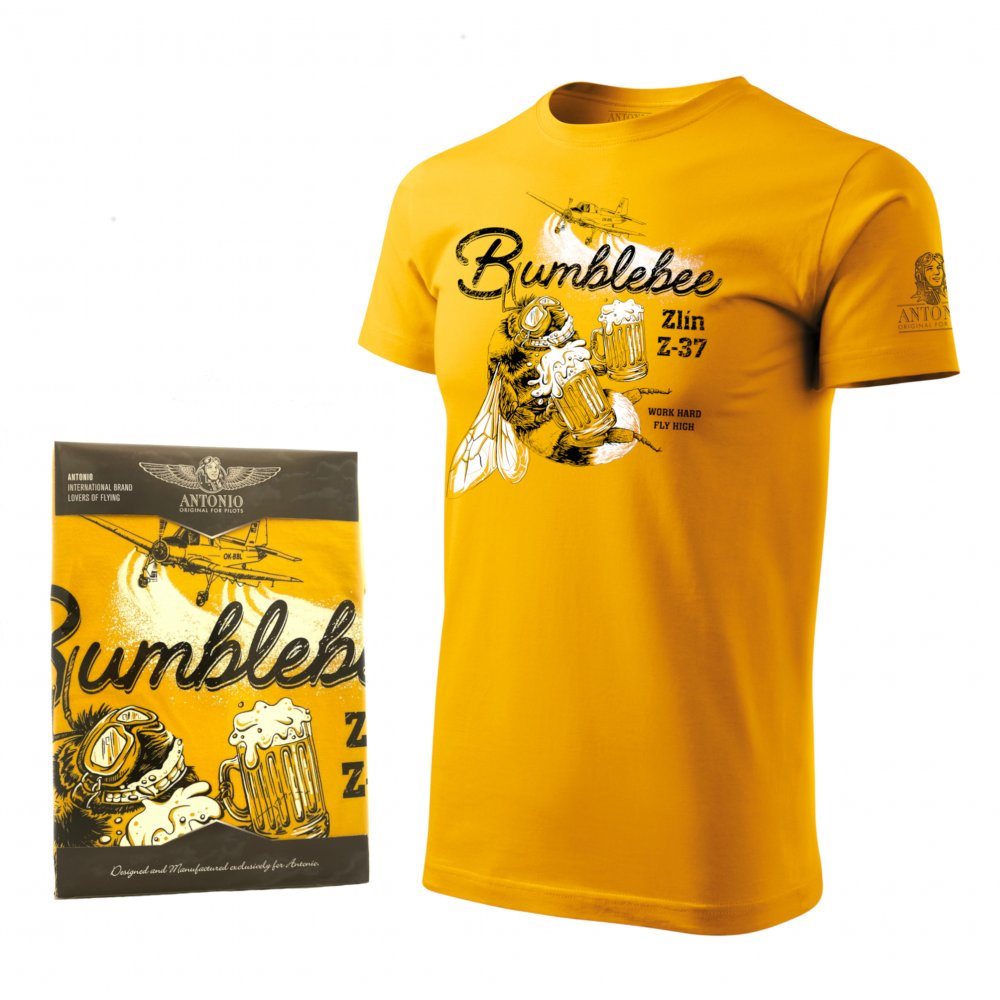 Levně Triko ZLÍN Z-37 BUMBLEBEE ŽLUTÉ