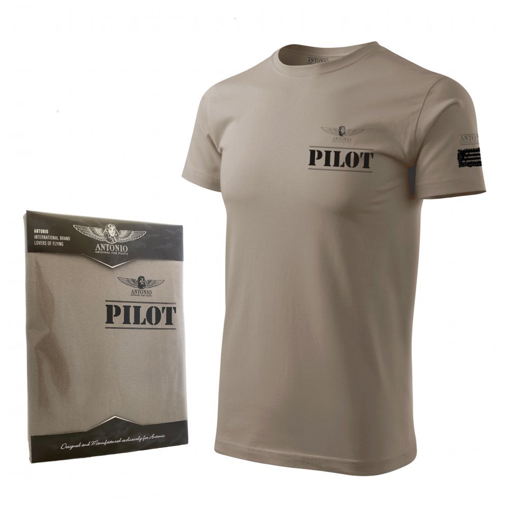 Levně Triko PILOT HNĚDÉ