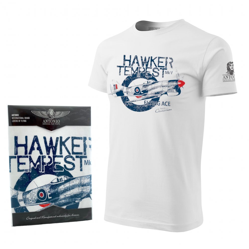Levně Triko RAF HAWKER TEMPEST BÍLÉ