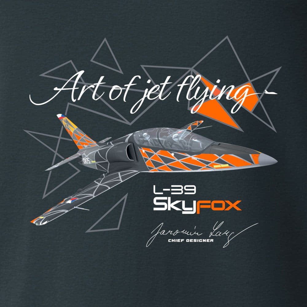 Triko s lehkým bojovým letadlem L-39 SKYFOX ŠEDÉ vel. 3XL