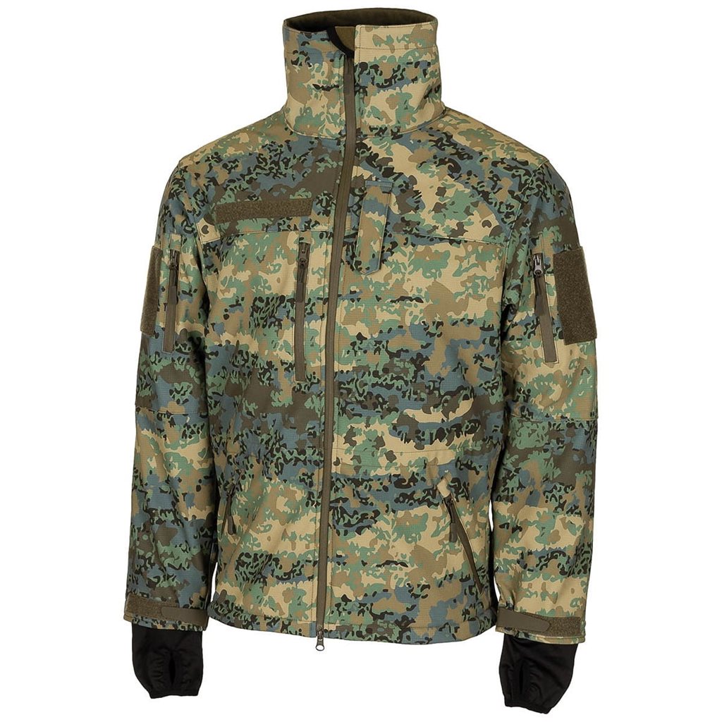 Levně Bunda softshell HIGH DEFENCE rakouské maskování 03-Tarnanzug