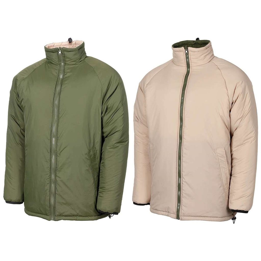 Levně Bunda GB oboustranná ZELENÁ/PÍSKOVÁ