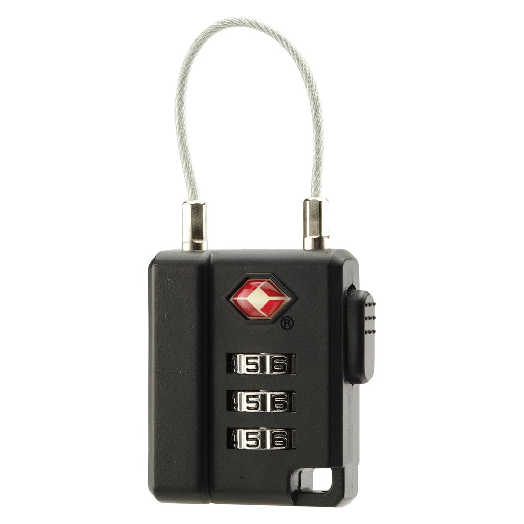 Levně basic NATURE zámek TSA s lankem ČERNÝ
