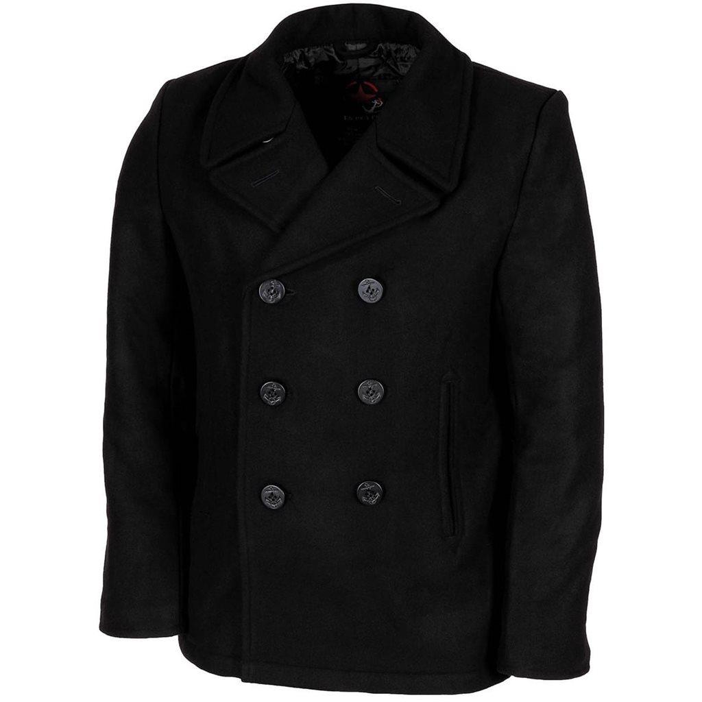 Levně Kabát US Pea Coat ČERNÝ