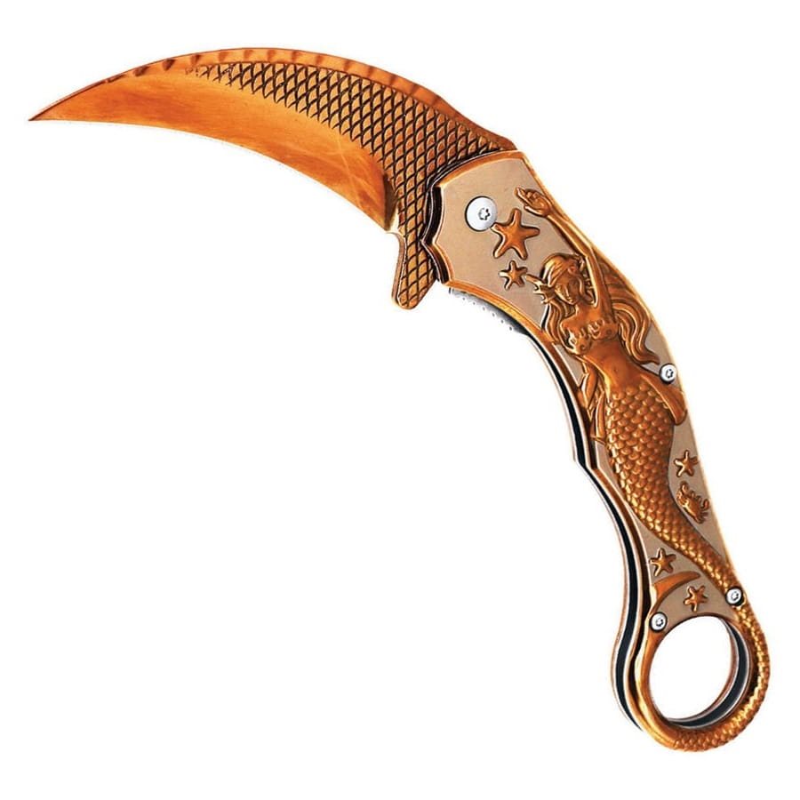 Levně ElitEdge nůž zavírací MERMAID karambit ROSE GOLD