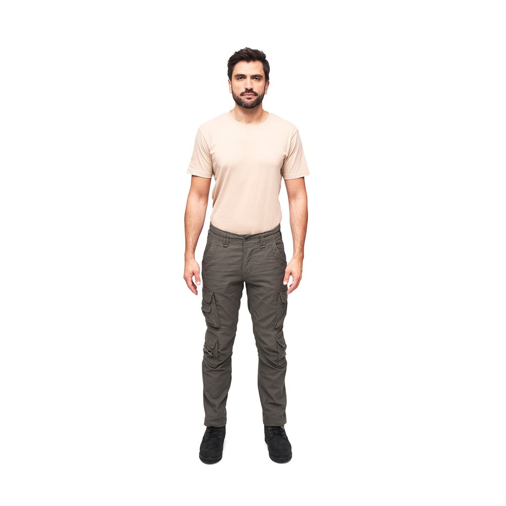 Kalhoty PURE SLIM FIT vintage ZELENÉ