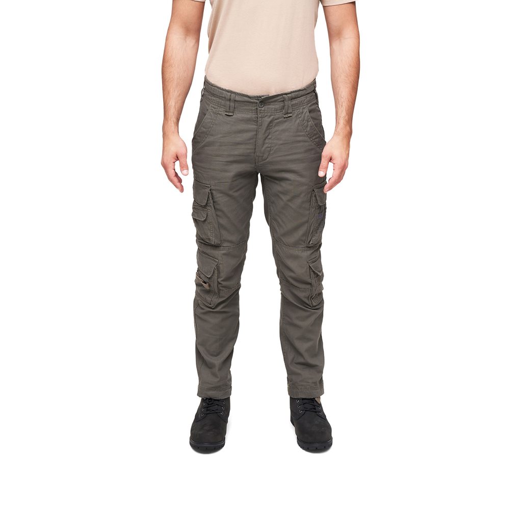 Kalhoty PURE SLIM FIT vintage ZELENÉ