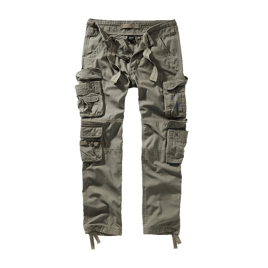 Levně Kalhoty PURE SLIM FIT vintage ZELENÉ
