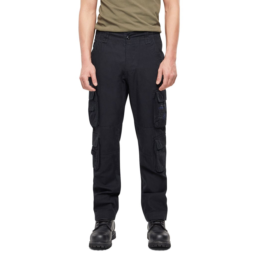 Kalhoty PURE SLIM FIT vintage ČERNÉ