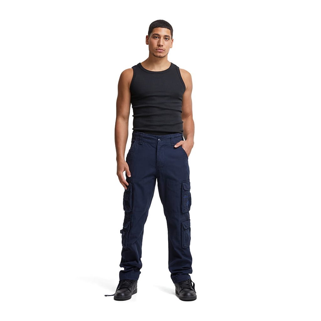 Kalhoty PURE SLIM FIT vintage MODRÉ