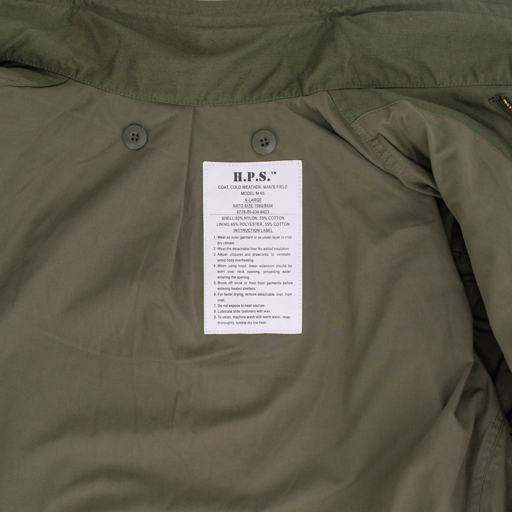 Bunda parka US model M-65 H.P.S. NYCO ZELENÁ vel. XL