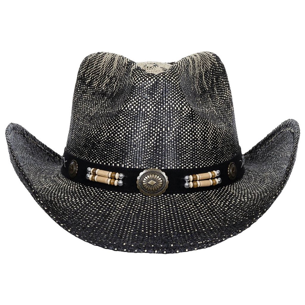 Levně FOX Outdoor klobouk slaměný TEXAS ČERNÝ
