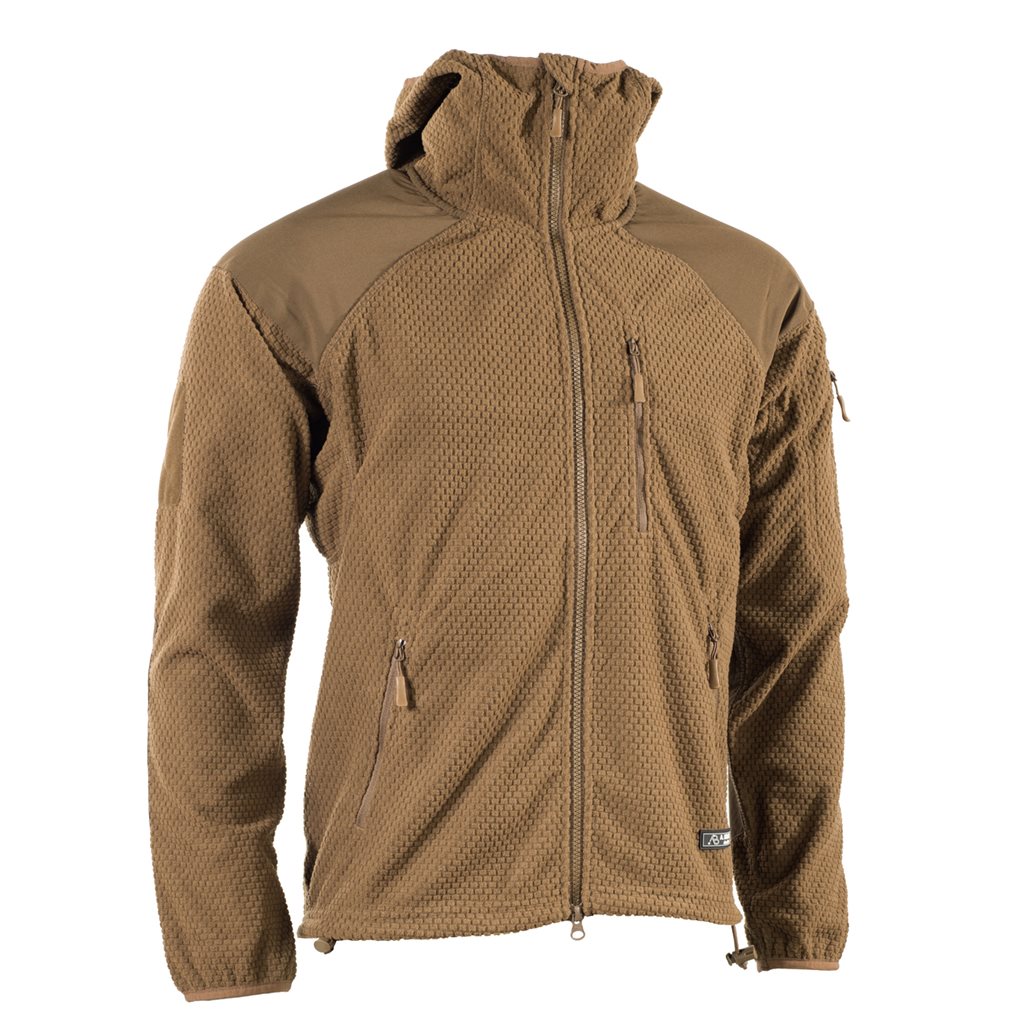 Levně Mikina zip s kapucí fleece DELTA COYOTE