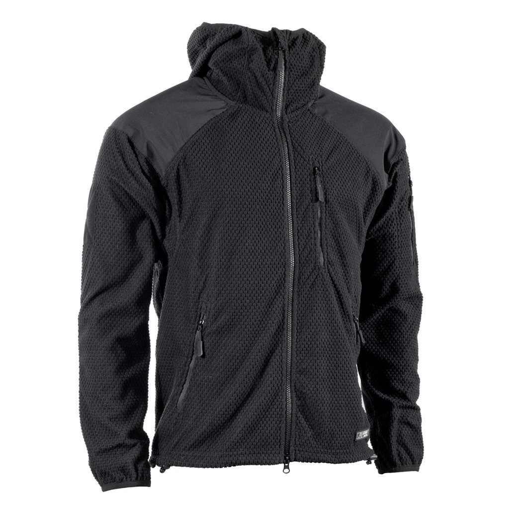 Levně Mikina zip s kapucí fleece DELTA ČERNÁ