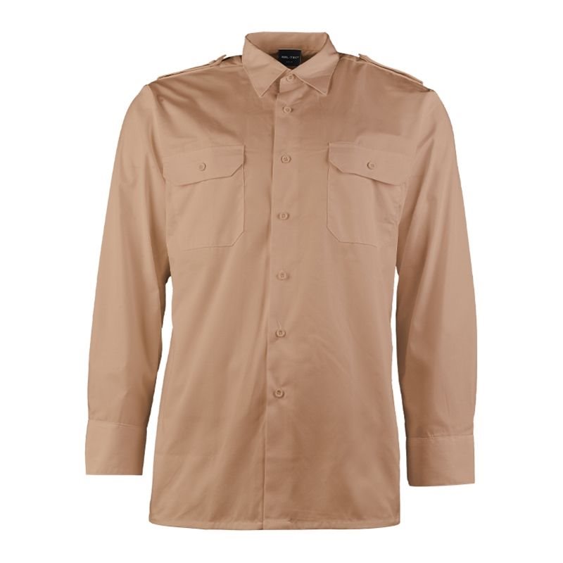 Levně Košile SERVIS dlouhý rukáv na knoflíky KHAKI