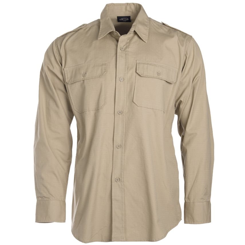 Levně Košile TROPICAL na knoflíky KHAKI