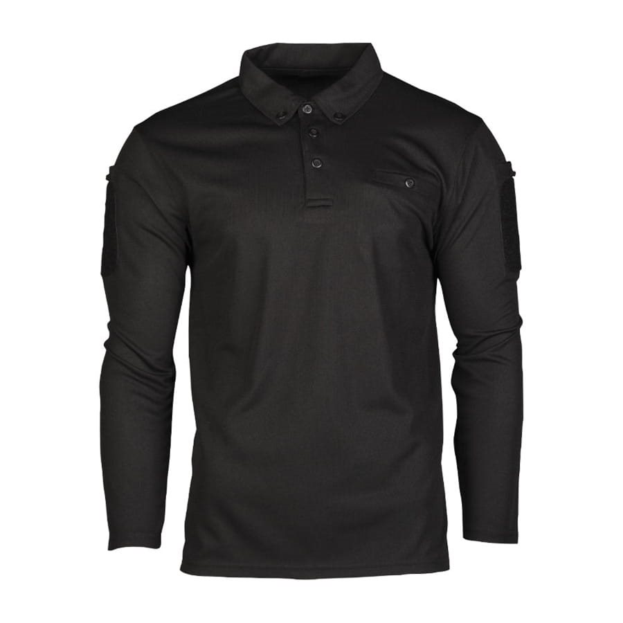 Levně Triko/polokošile TACTICAL QUICK DRY dlouhý rukáv ČERNÁ