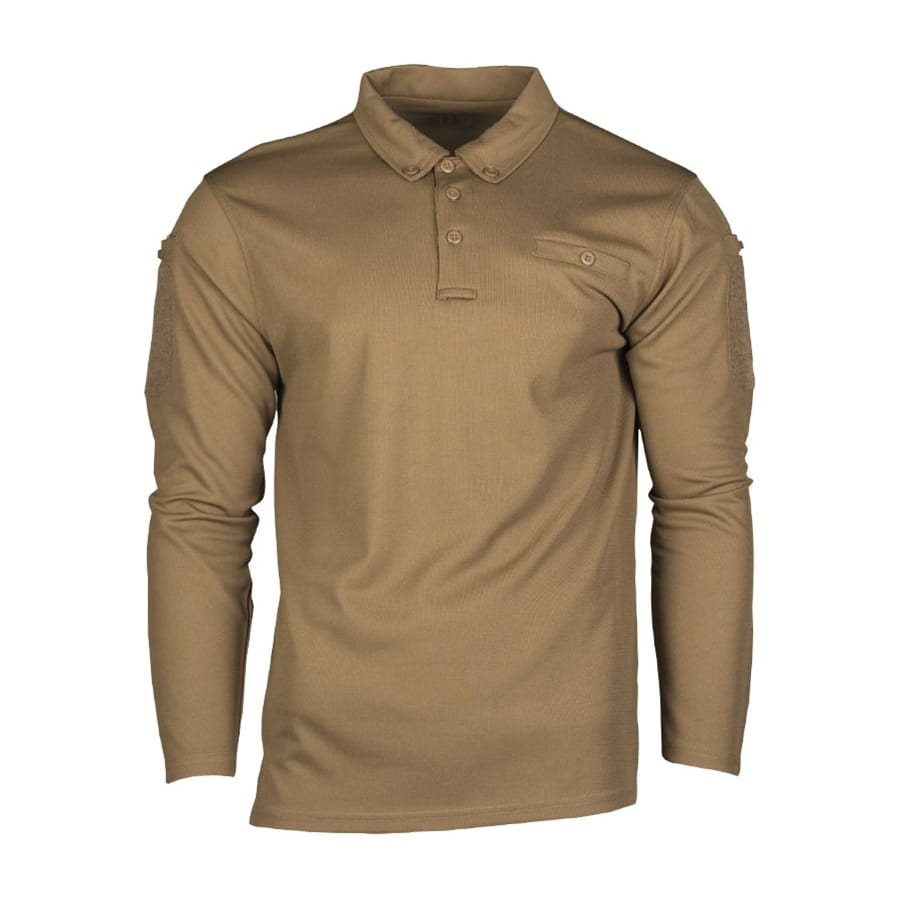 Levně Triko/polokošile TACTICAL QUICK DRY dlouhý rukáv COYOTE