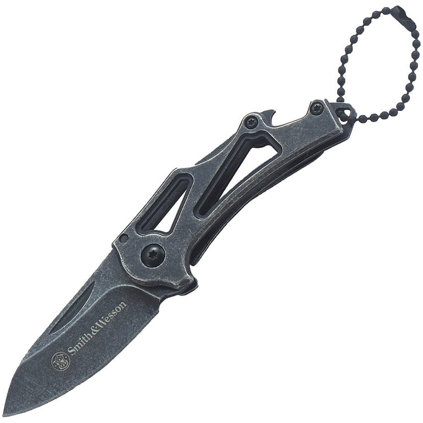 Levně Smith & Wesson nůž zavírací KEYCHAIN hladké ostří ČERNÝ