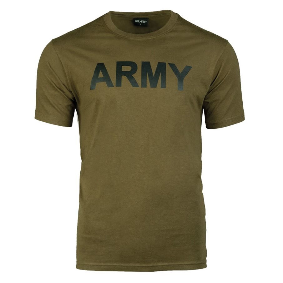 Levně Triko krátký rukáv s nápisem ARMY ZELENÉ