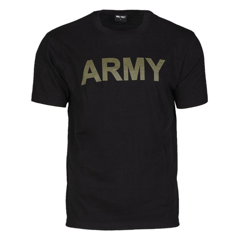 Levně Triko krátký rukáv s nápisem ARMY ČERNÉ