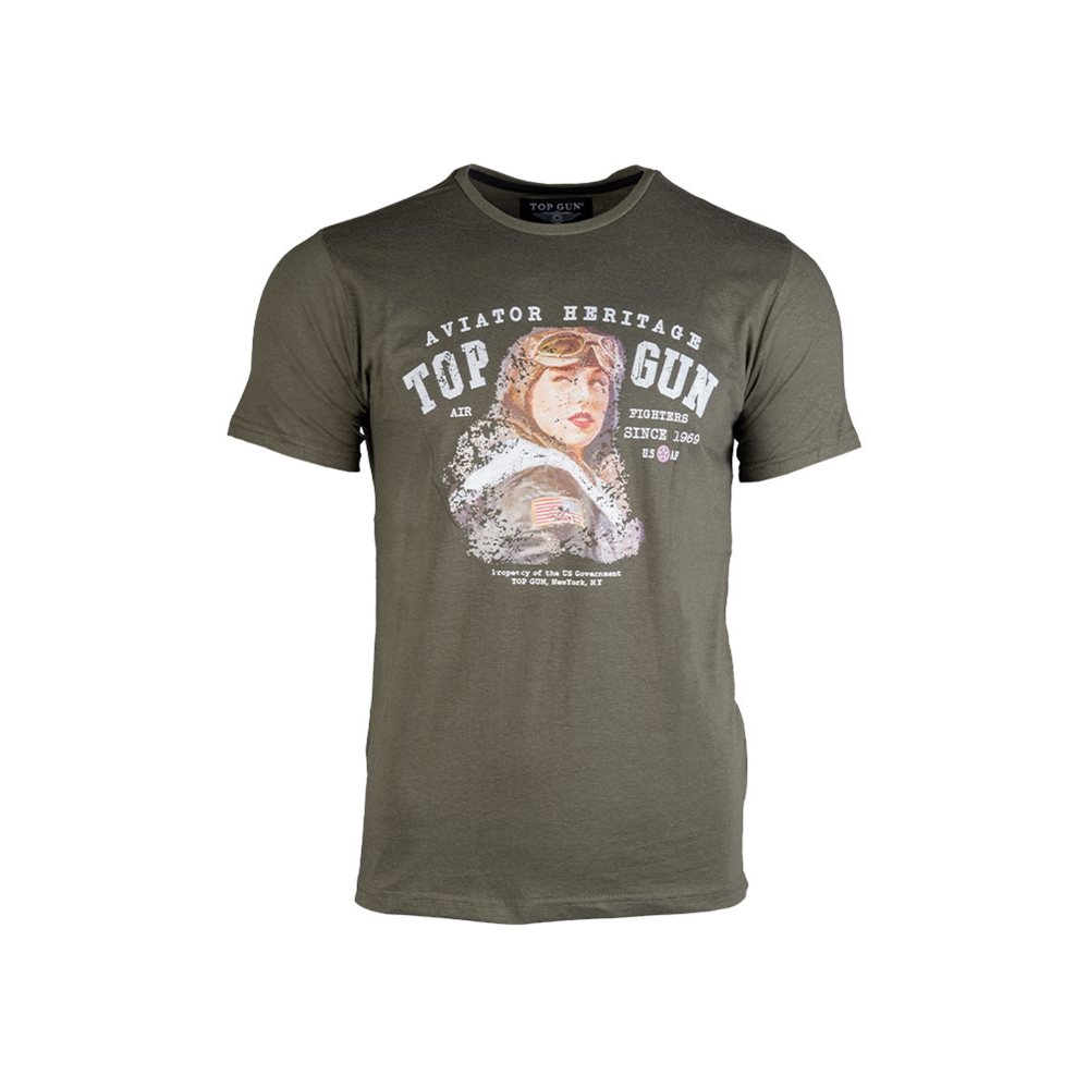 Levně Triko krátký rukáv AVIATOR ZELENÉ