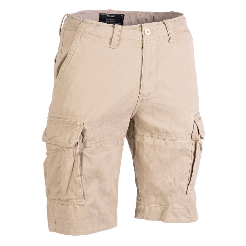 Levně Kraťasy VINTAGE bavlněné předeprané KHAKI