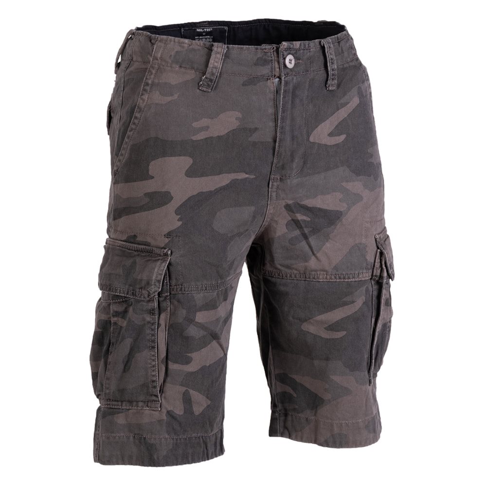 Levně Kraťasy VINTAGE bavlněné předeprané DARK CAMO