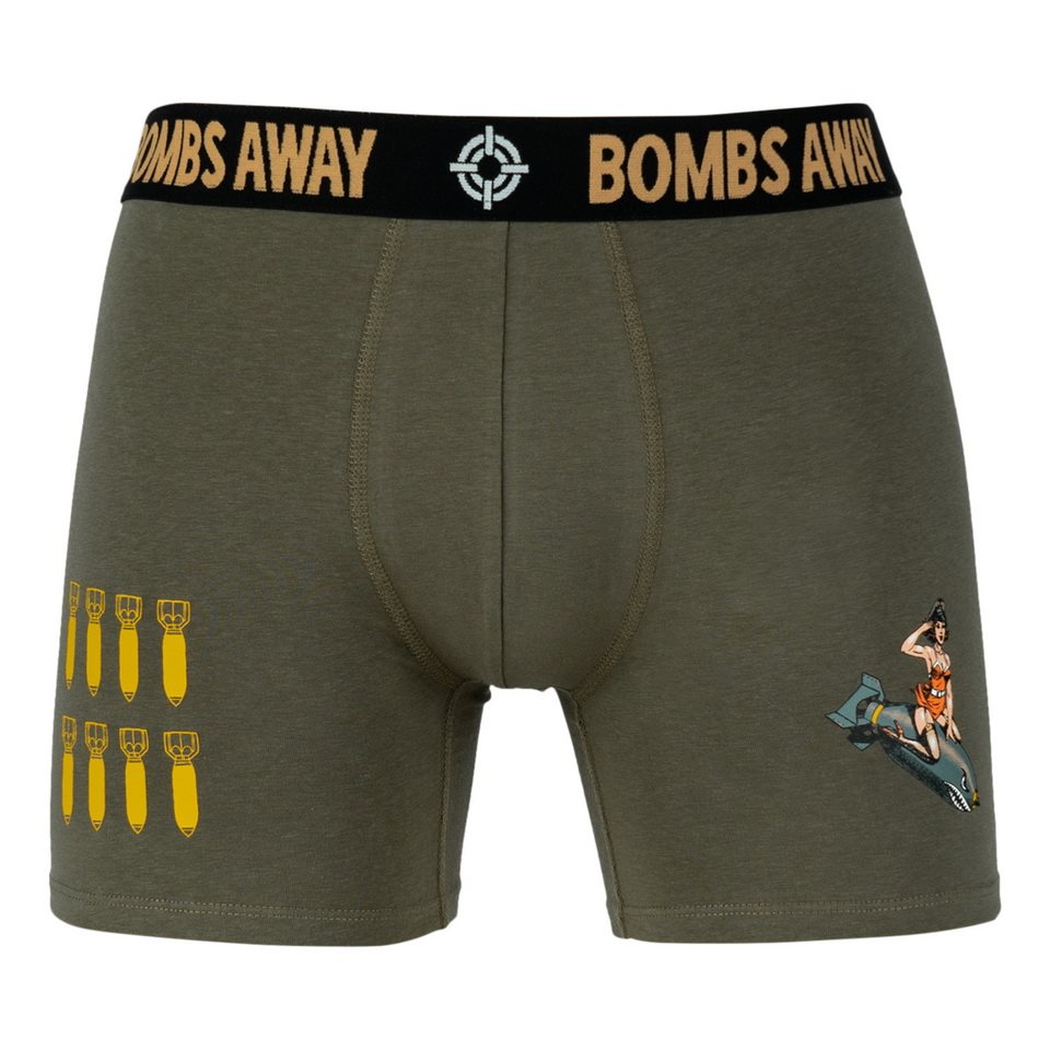 Levně Trenýrky Boxer BOMBS AWAY ZELENÉ