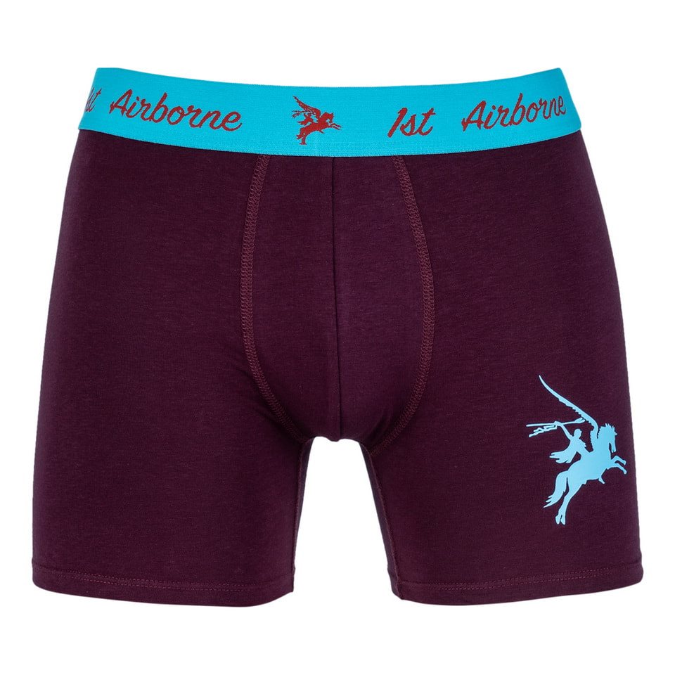 Levně Trenýrky Boxer 1st AIRBORNE PEGASUS VÍNOVÉ