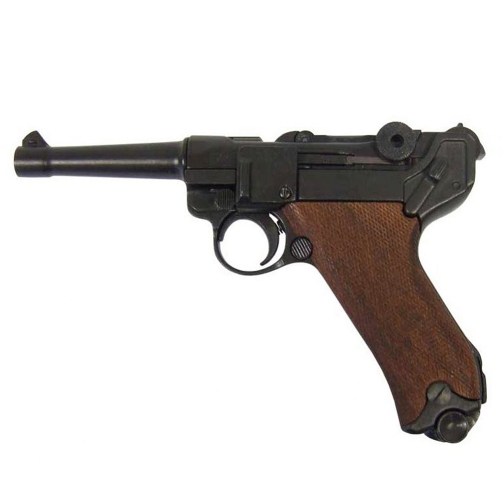 DENIX pistole Parabellum Luger P08 dřevo - dekorační replika