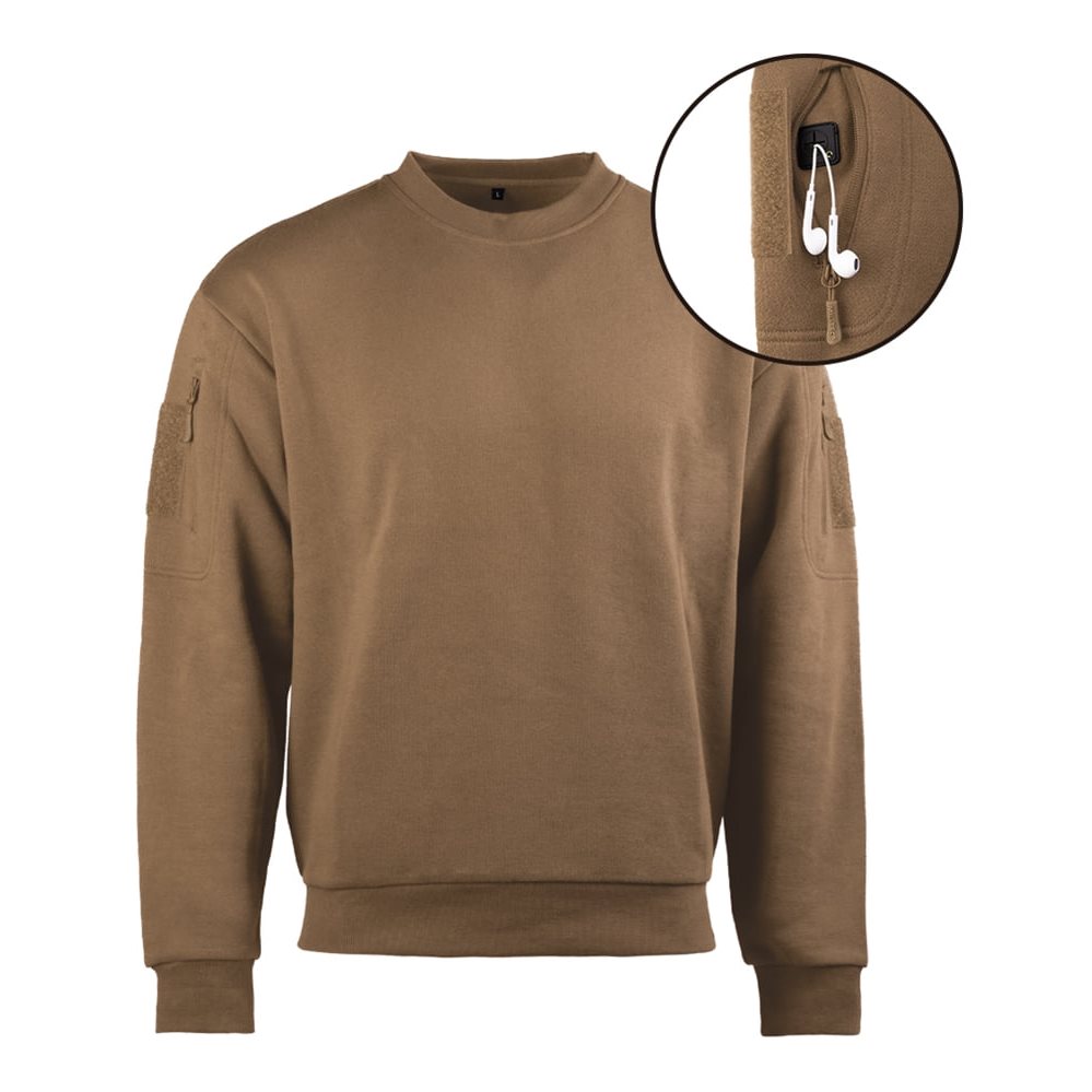 Levně Mikina taktická ROUND NECK COYOTE