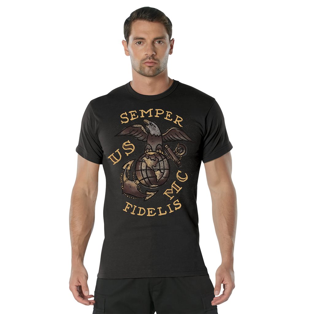 Levně Triko USMC SEMPER FIDELIS ČERNÉ
