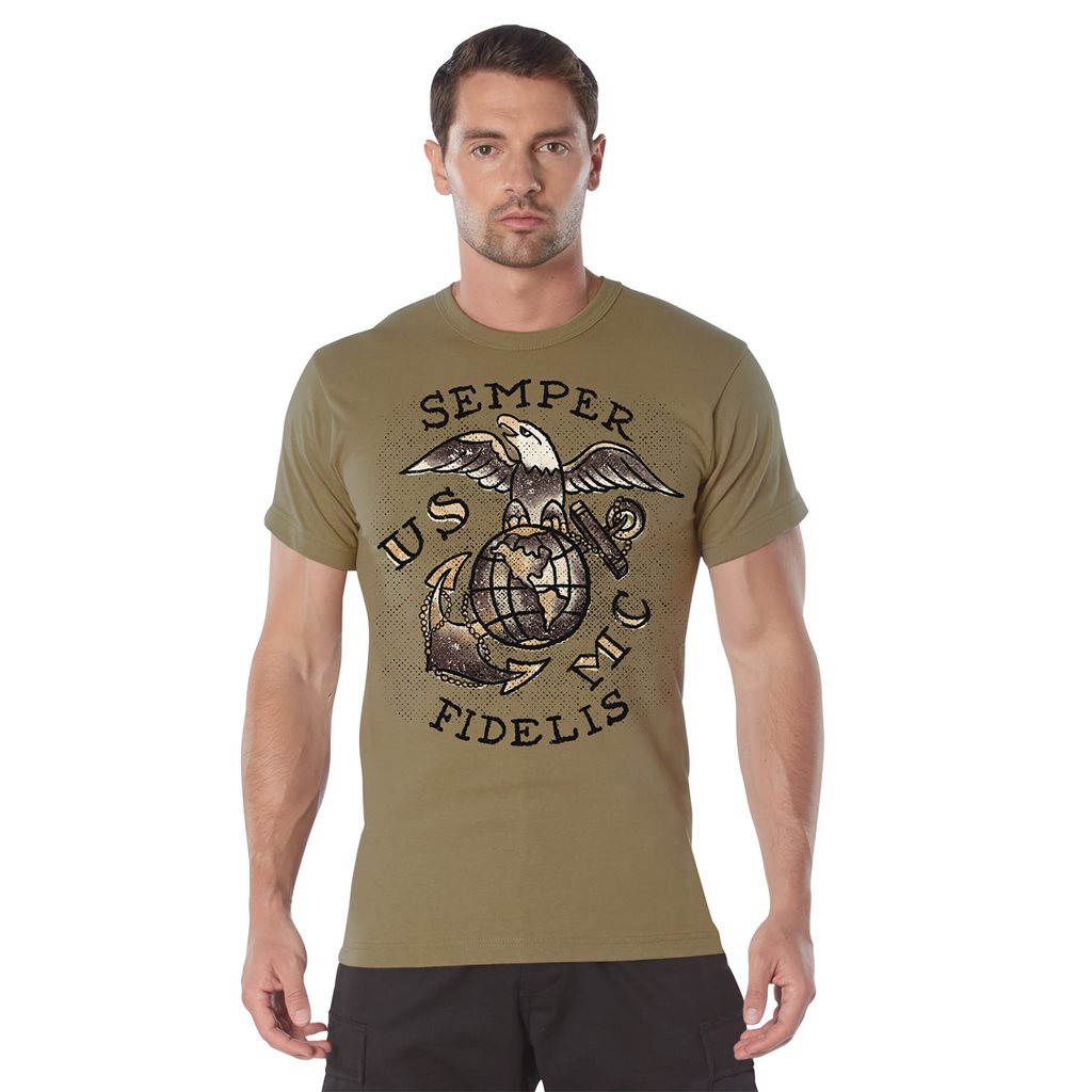 Levně Triko USMC SEMPER FIDELIS COYOTE