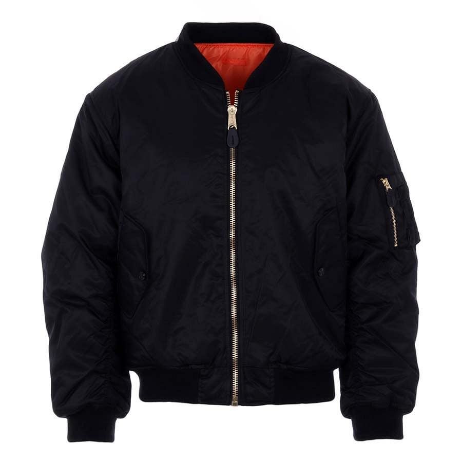 Bunda pilotní US MA1 BOMBER ČERNÁ / ORANŽOVÁ vel. XL