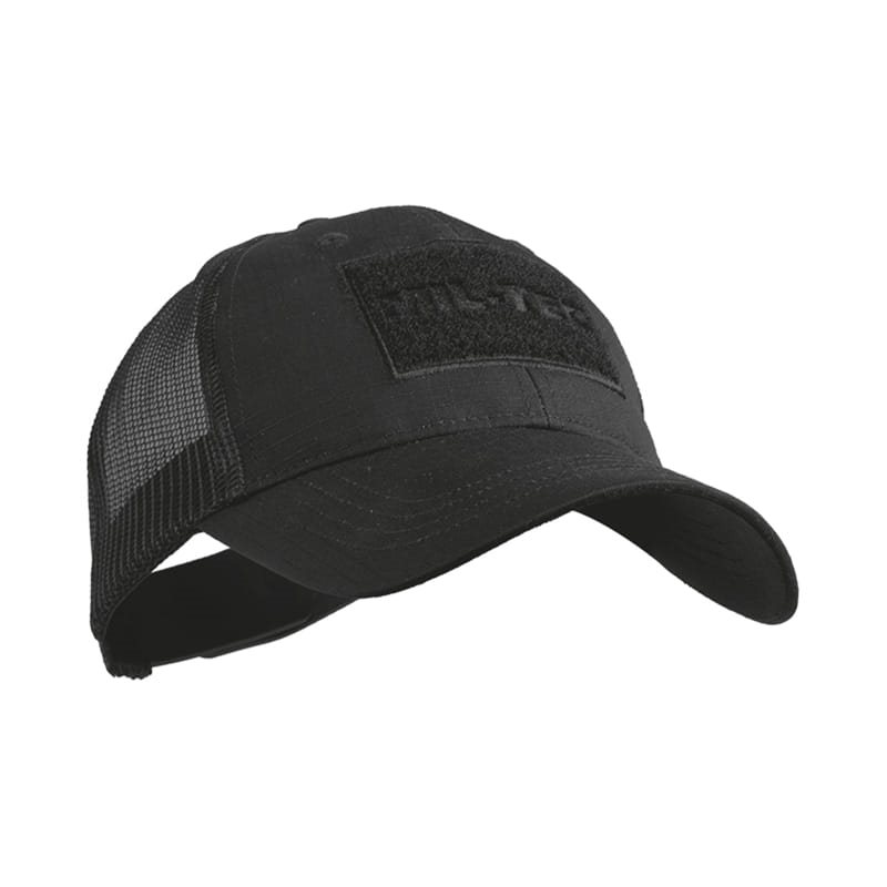 Levně MIL-TEC čepice baseball TRUCKER se síťkou ČERNÁ