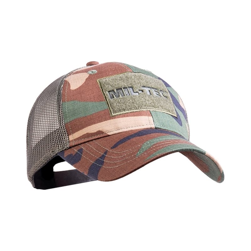 Levně MIL-TEC čepice baseball TRUCKER se síťkou WOODLAND