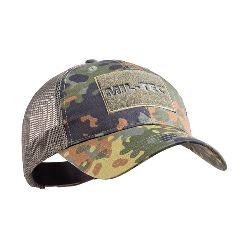 Levně MIL-TEC čepice baseball TRUCKER se síťkou FLECKTARN