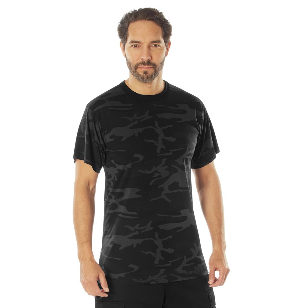 Levně Triko prodloužené funkční Dry Moisture Wicking MIDNIGHT BLACK CAMO