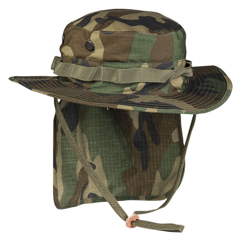 Levně Klobouk JUNGLE s límcem rip-stop WOODLAND