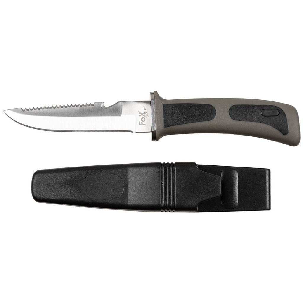 Levně FOX Outdoor nůž potapěčský FROGMAN s pouzdrem ČERNÝ